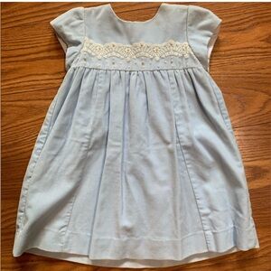 Luli & Me Sky Blue Dress with Ivory Embroidery